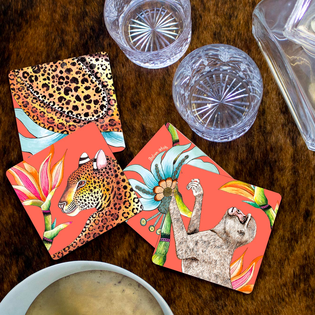 Monkey Paradise Coasters Set/4