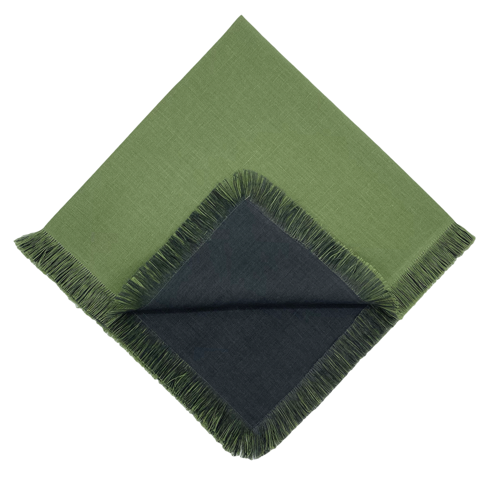 Double Sided Fringe Napkins, Set/2