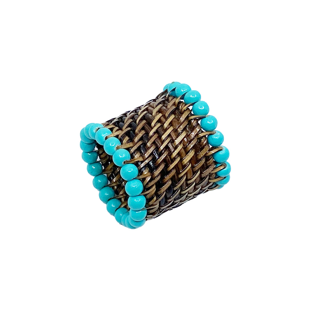 Beaded, Woven Napkin Rings Set/2