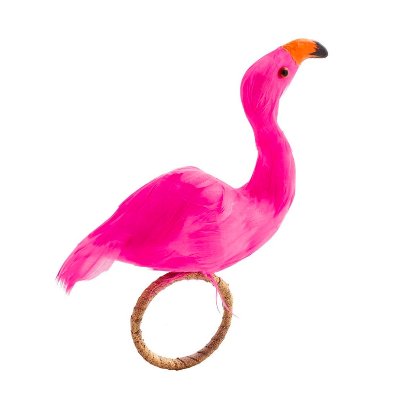 Pink/Orange Flamingo Napkin Ring Set/2