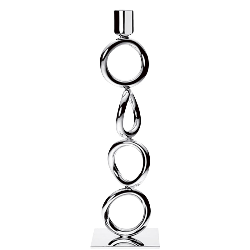 VERTIGO Silver-Plated Four-Ring Candlestick